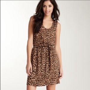 Scoop Neck Cotton Leather dress